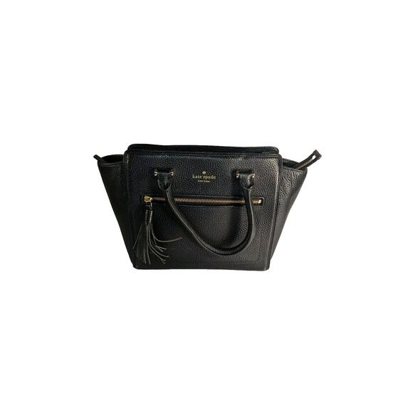 Kate Spade NY Pebbled Leather Chester Street Allyn Black Satchel Handbag Purse - Picture 1 of 11